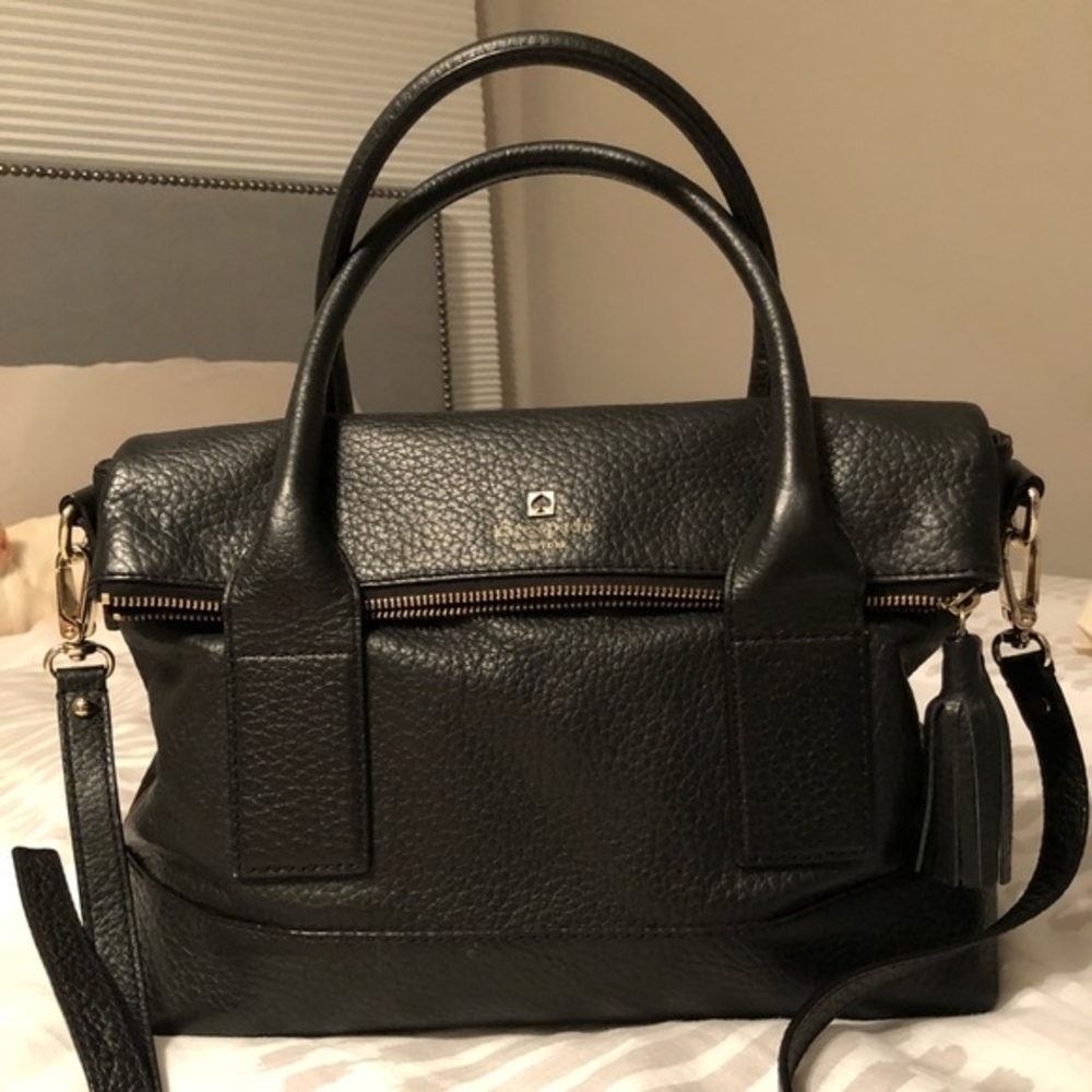 Kate Spade Black Pebbled Leather Satchel